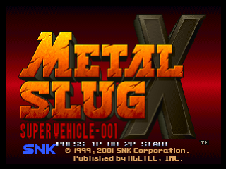 Metal Slug X title screen for Playstation